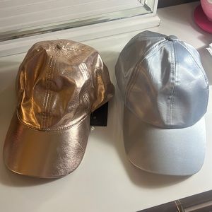baseball hats shiny/satiny